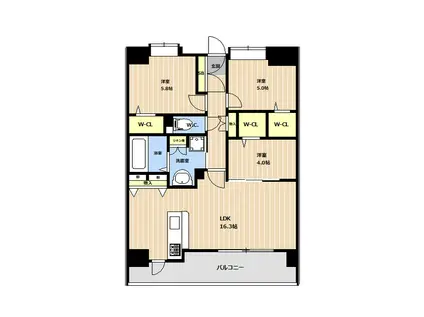 LIBTH菊陽(3LDK/6階)の間取り写真