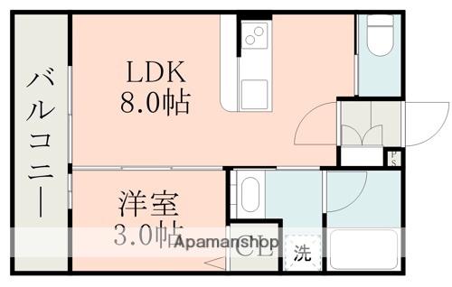 T'SCASK小山(1LDK/1階)の間取り写真