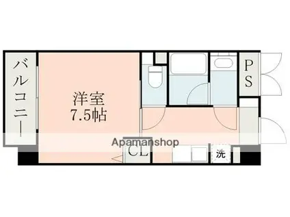 THE MUTUAL 藤崎宮(1K/2階)の間取り写真