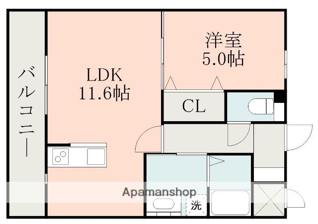 UNITED八島(1LDK/1階)の間取り写真