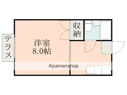 サンフラワーハイツ(1K/2階)の間取り写真