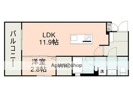 ラ・シック光の森駅(1LDK/4階)の間取り写真