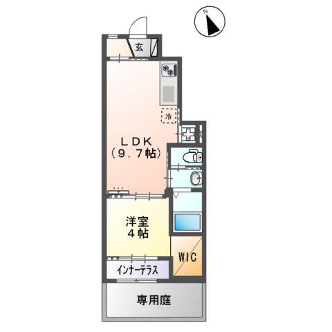 黒髪6丁目アパート(1LDK/1階)の間取り写真
