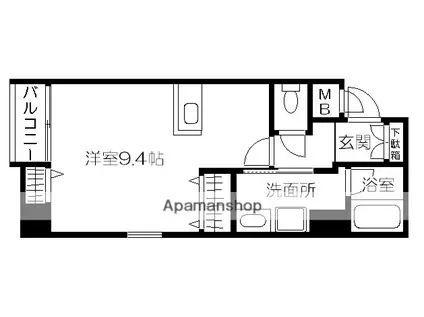 TWK神水(ワンルーム/4階)の間取り写真