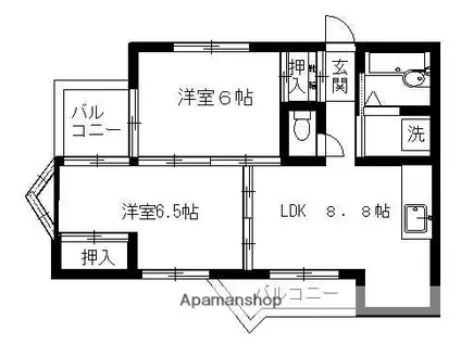 オネストビル(2LDK/3階)の間取り写真