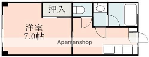 水前寺ハイツ(1K/1階)の間取り写真