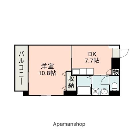 リリーマンション(1DK/6階)の間取り写真