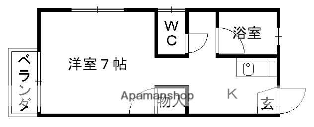 メゾン高田(1K/1階)の間取り写真