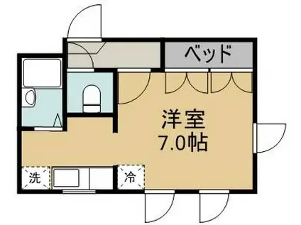 リーガルコートA(ワンルーム/2階)の間取り写真