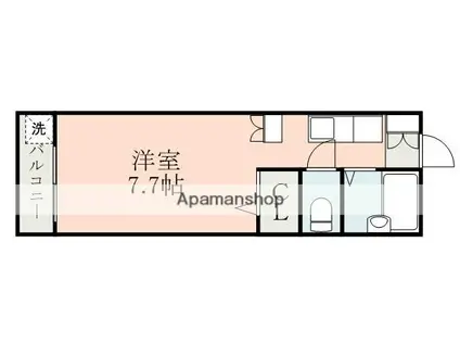 ファッティ黒髪(ワンルーム/3階)の間取り写真