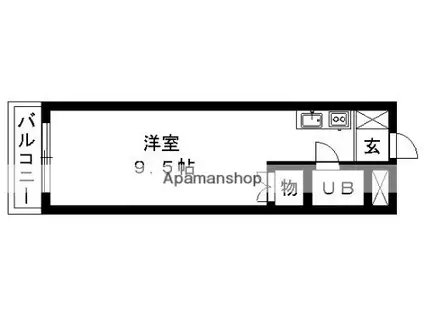 スバルハイツ(ワンルーム/2階)の間取り写真