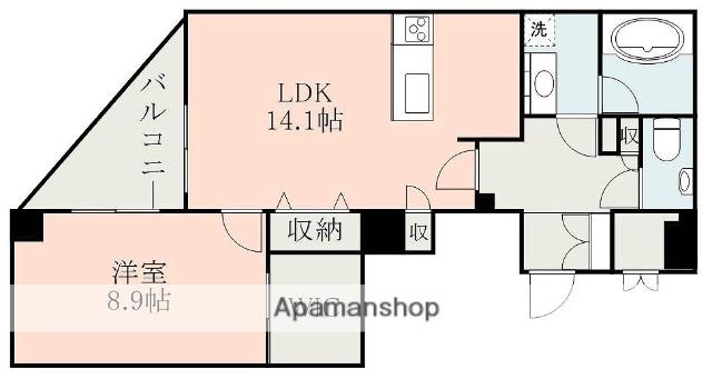 ラ・シック辛島(1LDK/12階)の間取り写真