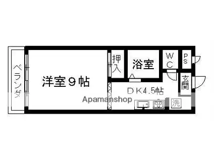 フラワーコーポ立田(1DK/3階)の間取り写真