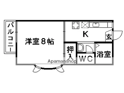 コーポ川原(1K/2階)の間取り写真