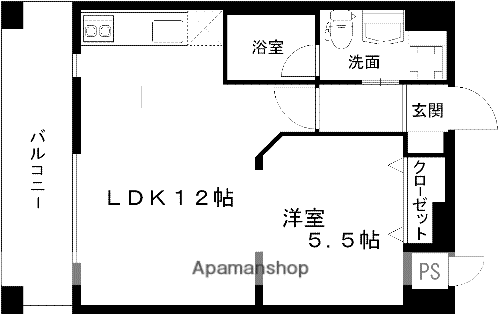 レジディア熊本辛島(1LDK/13階)の間取り写真
