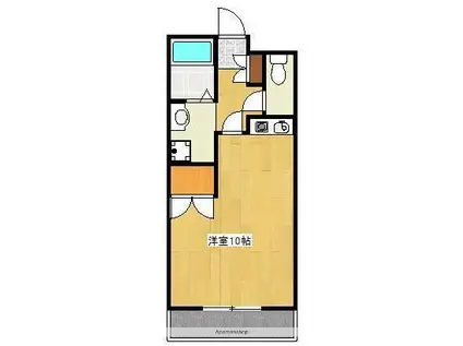 パレット新屋敷(ワンルーム/2階)の間取り写真