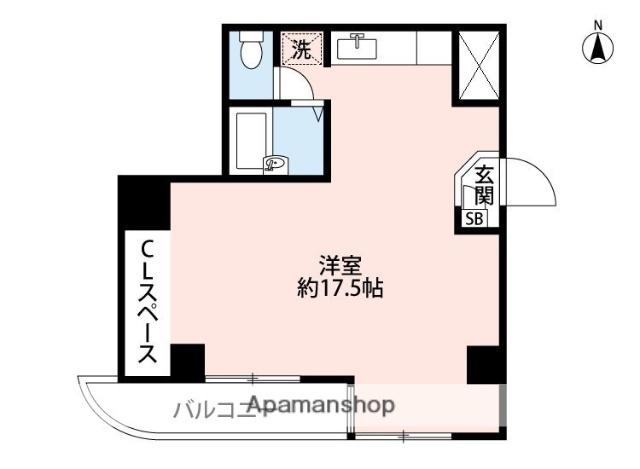 クイーンズビル(ワンルーム/3階)の間取り写真