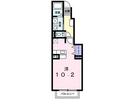 ピュアティ弐番館(ワンルーム/1階)の間取り写真