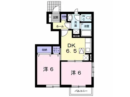 スワンA(2DK/1階)の間取り写真