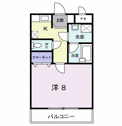 ジュネス黒髪(1K/3階)の間取り写真