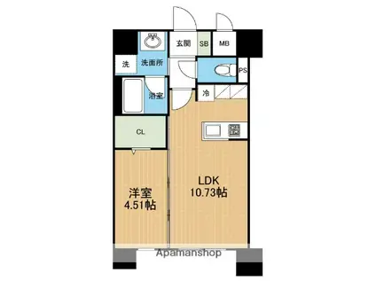 PRIME蓮台寺(1LDK/7階)の間取り写真