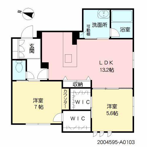 シャーメゾン沼山津(2LDK/1階)の間取り写真