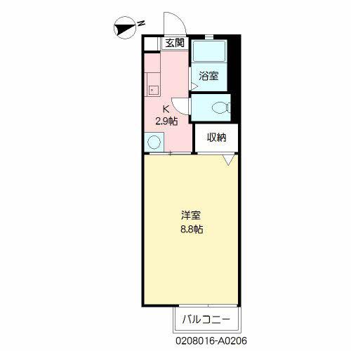 メゾンドマモール(1K/2階)の間取り写真