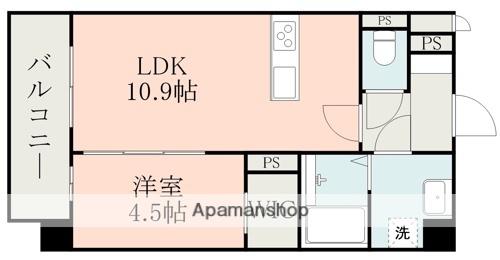 ラ・シック城南(1LDK/2階)の間取り写真