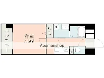 S-RESIDENCE熊本駅前(1K/10階)の間取り写真