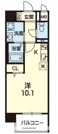 CROIREⅡ(ワンルーム/2階)の間取り写真