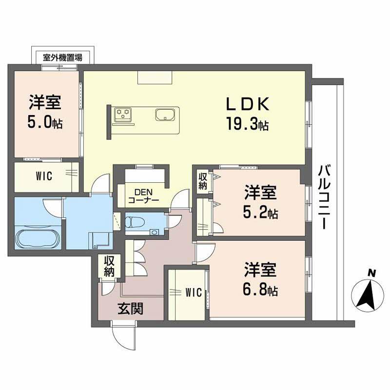 シャーメゾン光の森プレミアム(3LDK/3階)の間取り写真