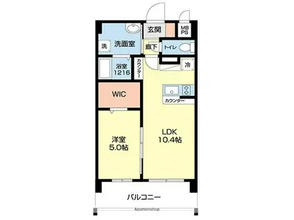 ファミーユ・エリタージュ(1LDK/2階)の間取り写真