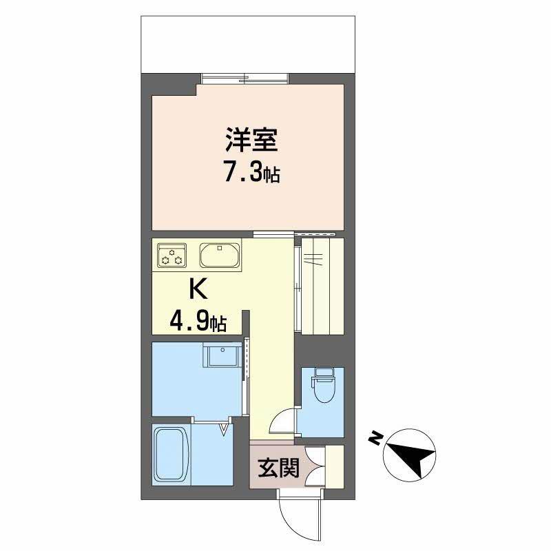 PARADISO本荘(1K/1階)の間取り写真