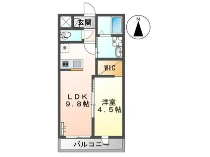 PLUMA BRANCA(1LDK/2階)の間取り写真