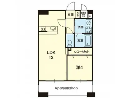 マラナタ県庁東(1LDK/7階)の間取り写真
