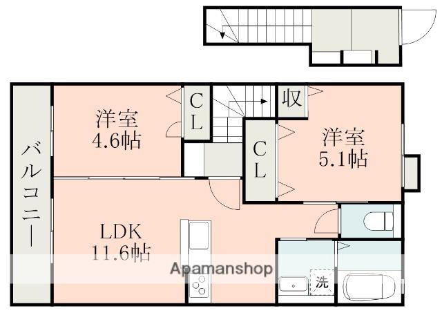ハイムレトア(2LDK/2階)の間取り写真