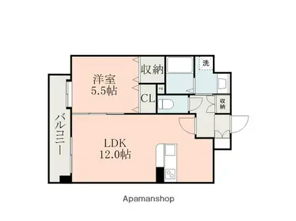 グランブルー五福(1LDK/2階)の間取り写真