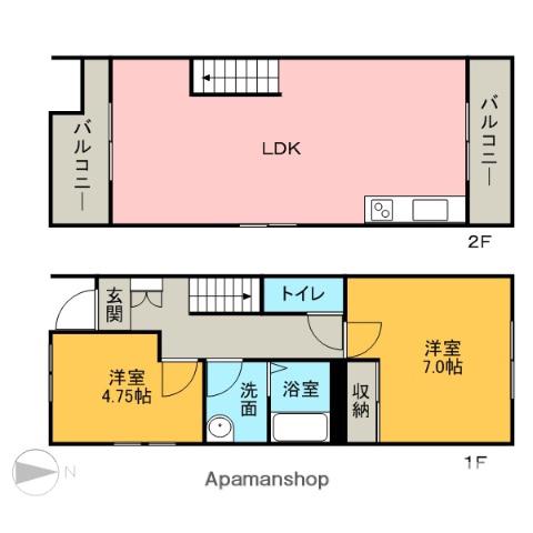 メゾネットYAYA(2LDK/1階)の間取り写真