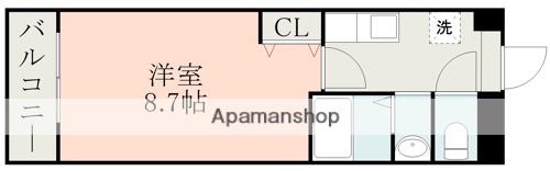 グランソシエ黒髪(1K/1階)の間取り写真