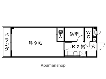 メイン25(1K/2階)の間取り写真