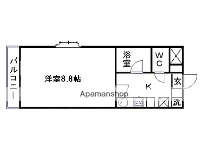 メイン23(1K/3階)の間取り写真