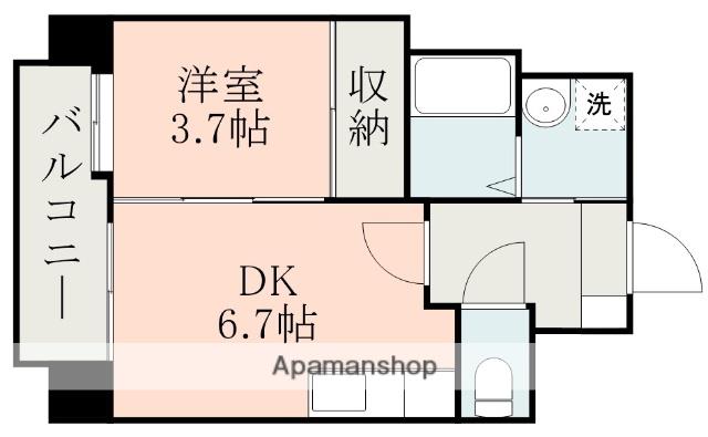 アーバンコート本荘(1DK/5階)の間取り写真