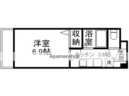 コート新屋敷(1K/6階)の間取り写真