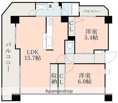 サクシード(2LDK/5階)の間取り写真