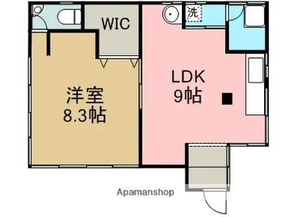 熊本県熊本市中央区 1階建 築71年(1LDK)の間取り写真