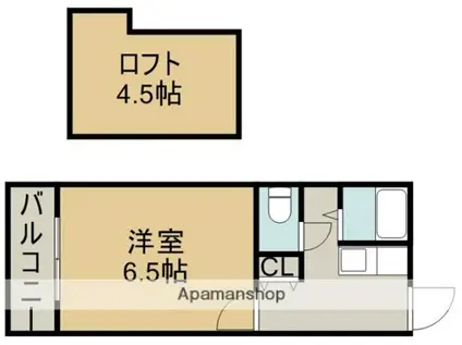 ウイングス1番館(1K/2階)の間取り写真