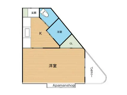 アメニティスペース88(ワンルーム/2階)の間取り写真