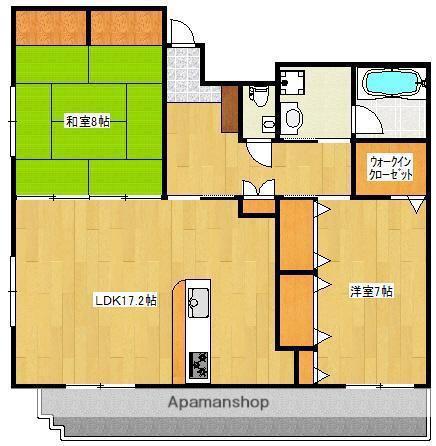 リベルテ御領(2LDK/8階)の間取り写真