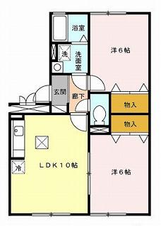 アーバンライフ(2LDK/1階)の間取り写真