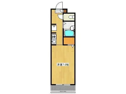 モンパレ県立大前(ワンルーム/2階)の間取り写真